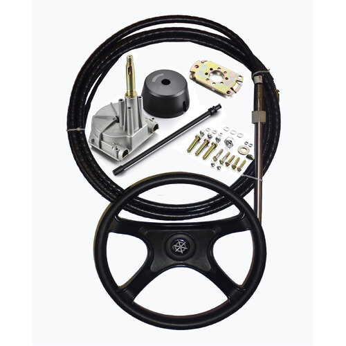 Boat Steering Kit 14ft / 4.26m Cable Helm Wheel Multiflex Teleflex Morse Compatible Part #: YK7-160-14-H-W