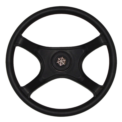 BOAT STEERING BLACK WHEEL 4-Spoke 13"-330mm 3/4" Shaft Marine Universal Fit